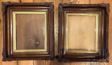 click for detailed image Walnut Pair of Matching Frames with gold linersVLG.jpg